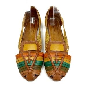 Leather Braided Huarache Sandals Size 8